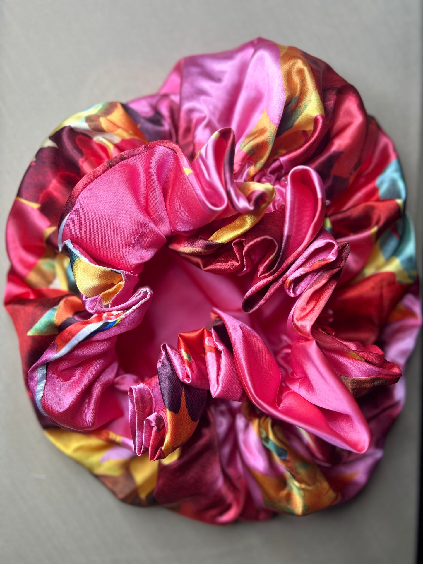 Rosé Bloom Satin Bonnet